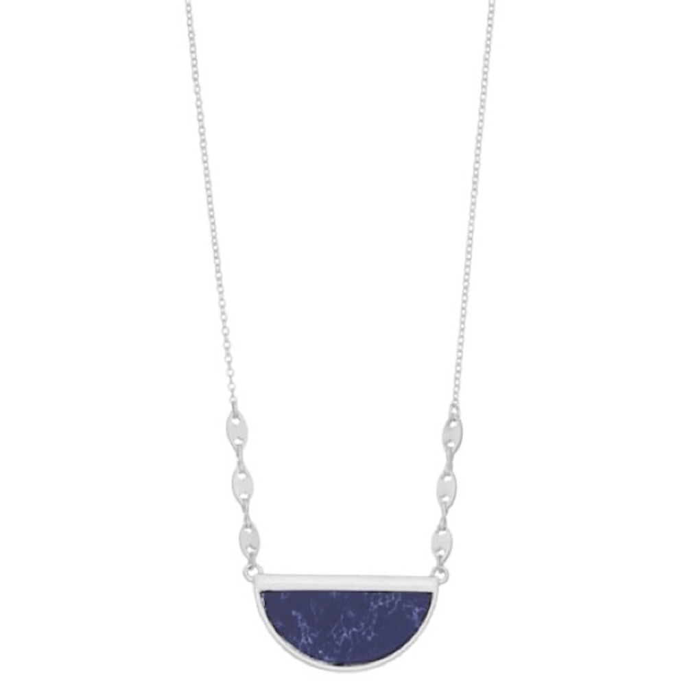 Birch Market Half Circle Pendant Necklace 16”